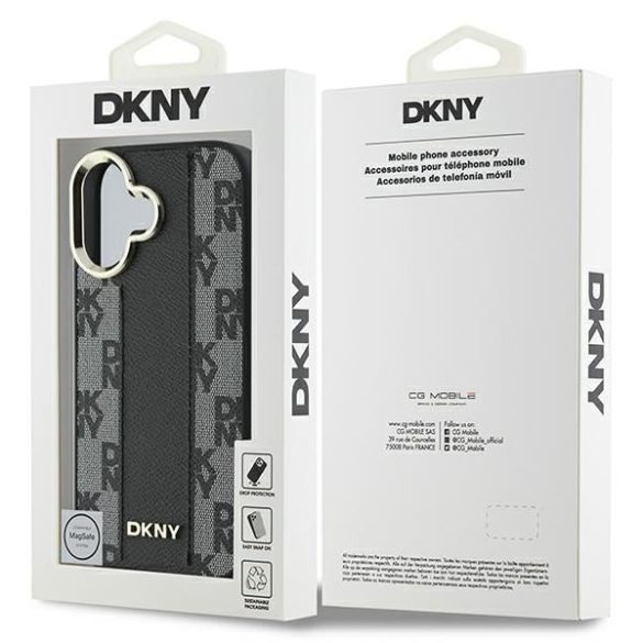 DKNY DKHMP16SPCPVSLK Checkered Pattern Magsafe keménytok iPhone 16 - fekete