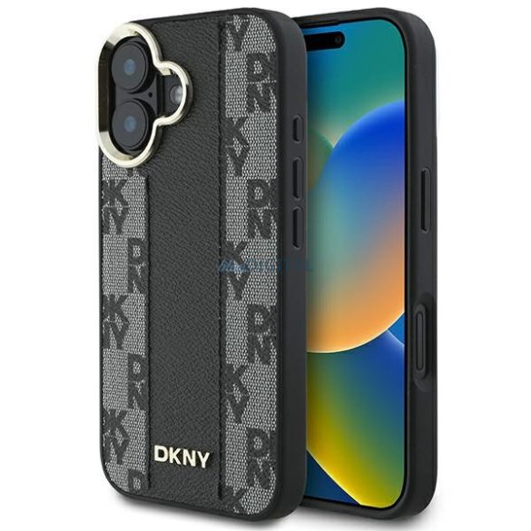 DKNY DKHMP16MPCPVSLK Checkered Pattern Magsafe keménytok iPhone 16 Plus - fekete