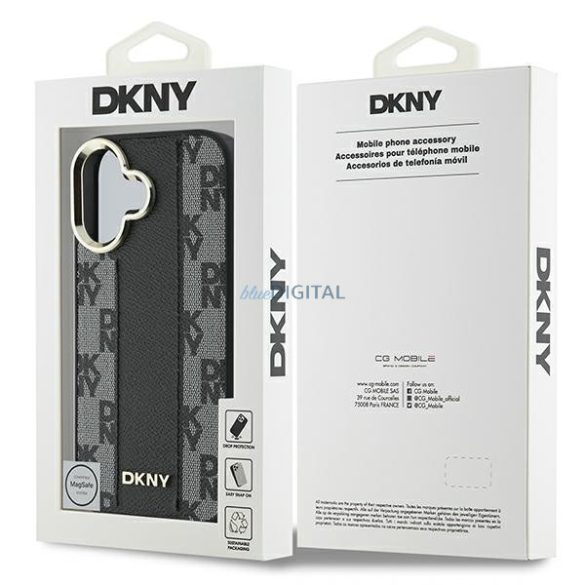 DKNY DKHMP16MPCPVSLK Checkered Pattern Magsafe keménytok iPhone 16 Plus - fekete