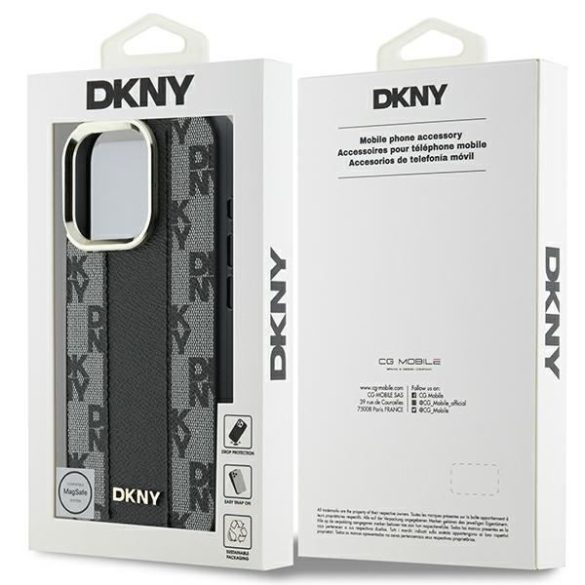 DKNY DKHMP16LPCPVSLK Checkered Pattern Magsafe keménytok iPhone 16 Pro - fekete