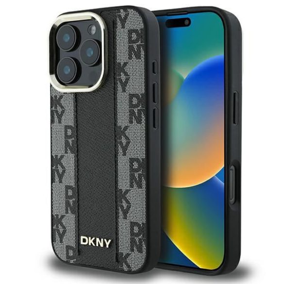 DKNY DKHMP16XPCPVSLK Checkered Pattern Magsafe keménytok iPhone 16 Pro Max - fekete