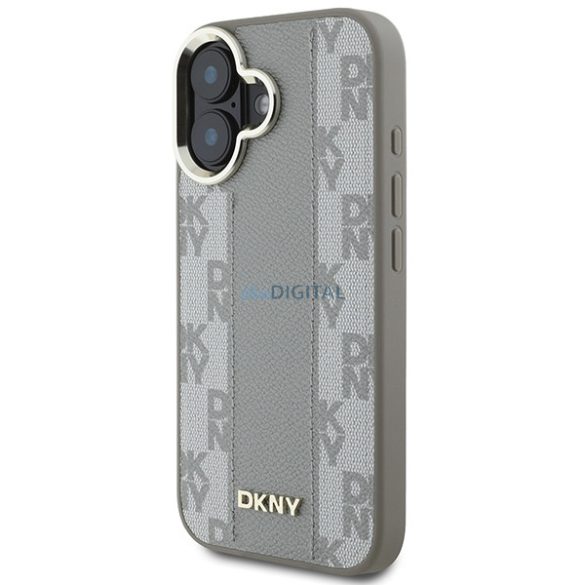 DKNY DKHMP16SPCPVSLE Checkered Pattern Magsafe keménytok iPhone 16 - bézs