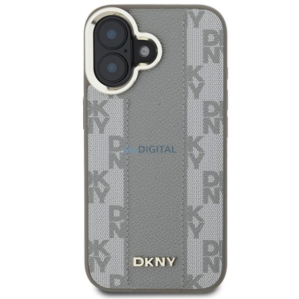 DKNY DKHMP16SPCPVSLE Checkered Pattern Magsafe keménytok iPhone 16 - bézs