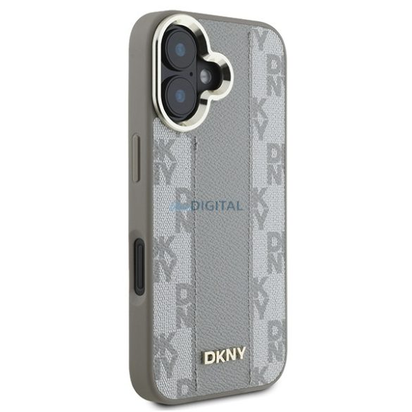 DKNY DKHMP16SPCPVSLE Checkered Pattern Magsafe keménytok iPhone 16 - bézs