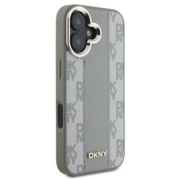 DKNY DKHMP16SPCPVSLE Checkered Pattern Magsafe keménytok iPhone 16 - bézs