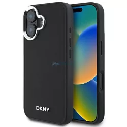   DKNY DKHMP16SPSCMCLK Plain Silver Logo MagSafe keménytok iPhone 16 - fekete