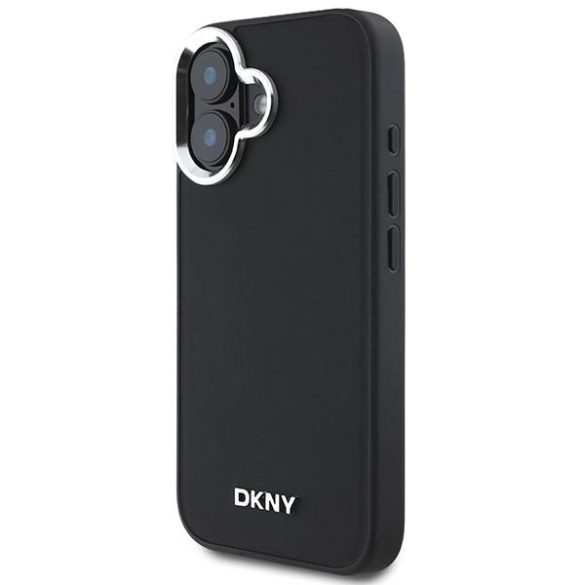 DKNY DKHMP16SPSCMCLK Plain Silver Logo MagSafe keménytok iPhone 16 - fekete