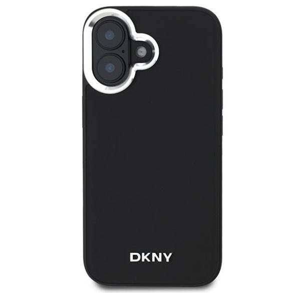 DKNY DKHMP16SPSCMCLK Plain Silver Logo MagSafe keménytok iPhone 16 - fekete