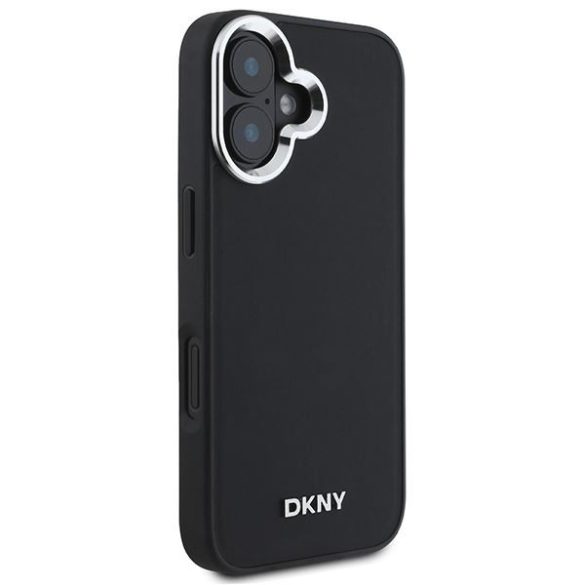 DKNY DKHMP16SPSCMCLK Plain Silver Logo MagSafe keménytok iPhone 16 - fekete