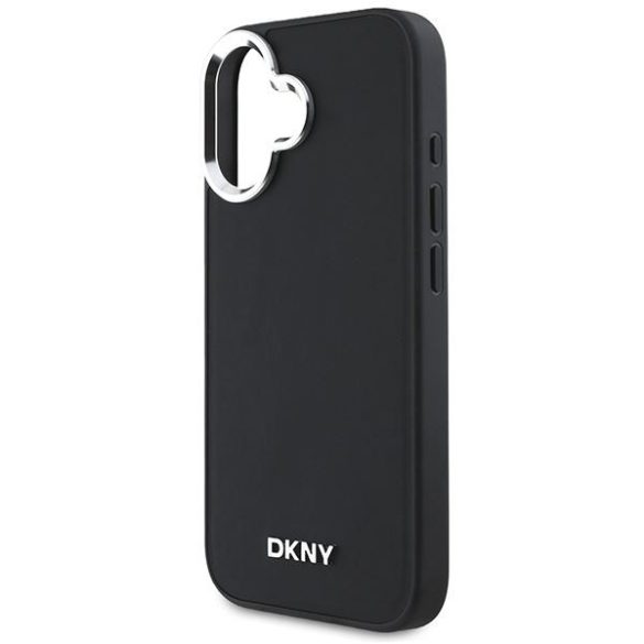 DKNY DKHMP16SPSCMCLK Plain Silver Logo MagSafe keménytok iPhone 16 - fekete