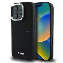   DKNY DKHMP16LPSCMCLK Plain Silver Logo MagSafe keménytok iPhone 16 Pro - fekete