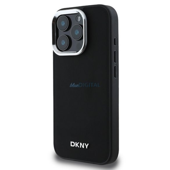 DKNY DKHMP16LPSCMCLK Plain Silver Logo MagSafe keménytok iPhone 16 Pro - fekete