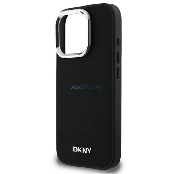 DKNY DKHMP16LPSCMCLK Plain Silver Logo MagSafe keménytok iPhone 16 Pro - fekete