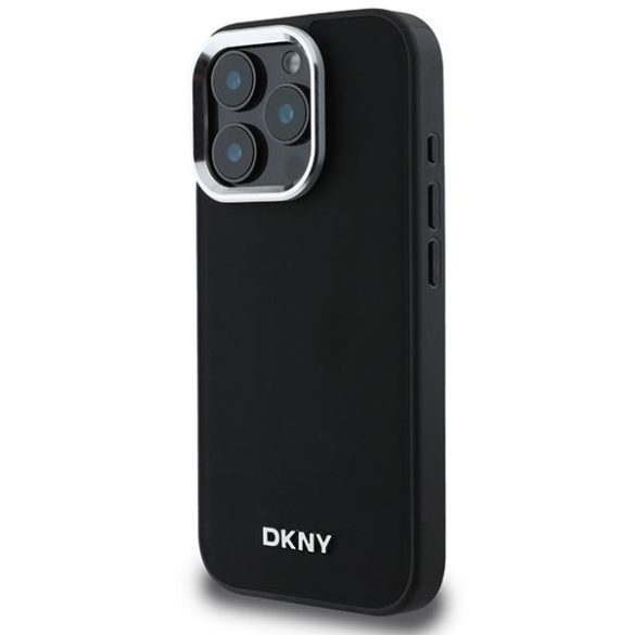 DKNY DKHMP16XPSCMCLK Plain Silver Logo MagSafe keménytok iPhone 16 Pro Max - fekete