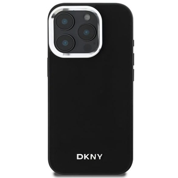 DKNY DKHMP16XPSCMCLK Plain Silver Logo MagSafe keménytok iPhone 16 Pro Max - fekete