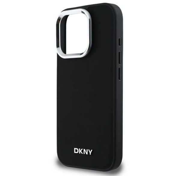 DKNY DKHMP16XPSCMCLK Plain Silver Logo MagSafe keménytok iPhone 16 Pro Max - fekete