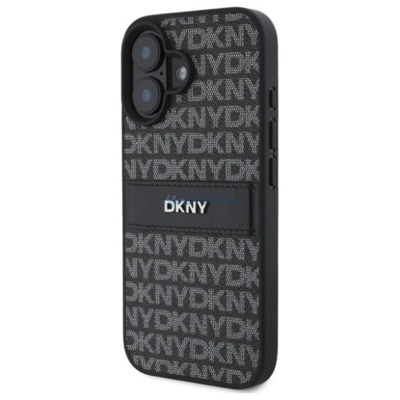 DKNY DKHCP16SPRTHSLK Texture Pattern Tonal Stripe keménytok iPhone 16 - fekete