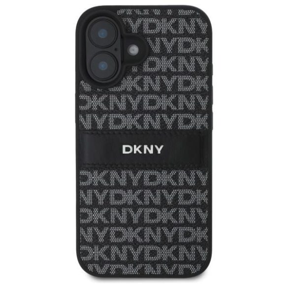 DKNY DKHCP16SPRTHSLK Texture Pattern Tonal Stripe keménytok iPhone 16 - fekete