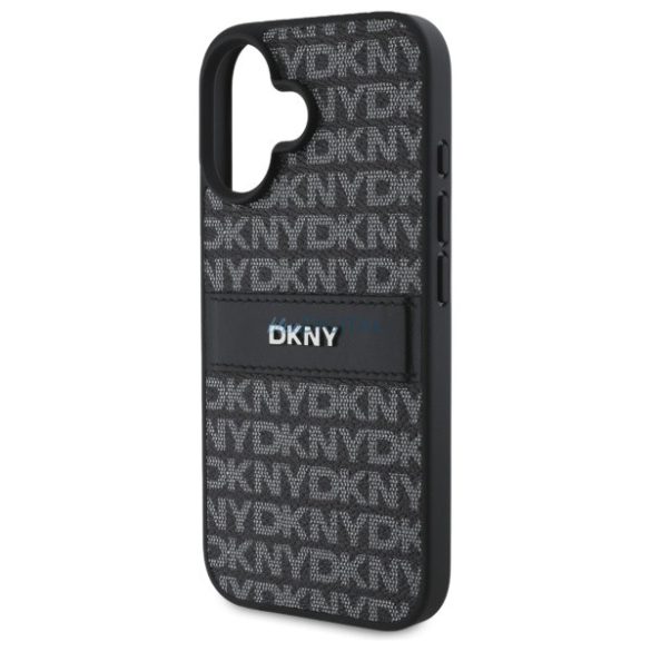 DKNY DKHCP16SPRTHSLK Texture Pattern Tonal Stripe keménytok iPhone 16 - fekete