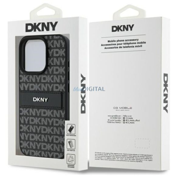 DKNY DKHCP16XPRTHSLK Texture Pattern Tonal Stripe keménytok iPhone 16 Pro Max - fekete