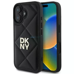   DKNY DKHCP16SPQDSLK Quilted Stack Logo tok iPhone 16 - fekete