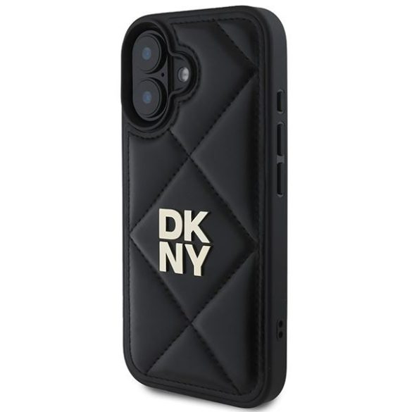 DKNY DKHCP16SPQDSLK Quilted Stack Logo tok iPhone 16 - fekete