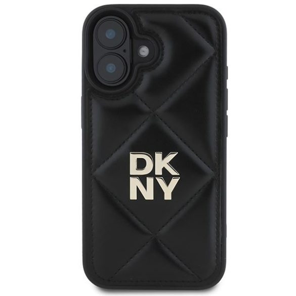 DKNY DKHCP16SPQDSLK Quilted Stack Logo tok iPhone 16 - fekete