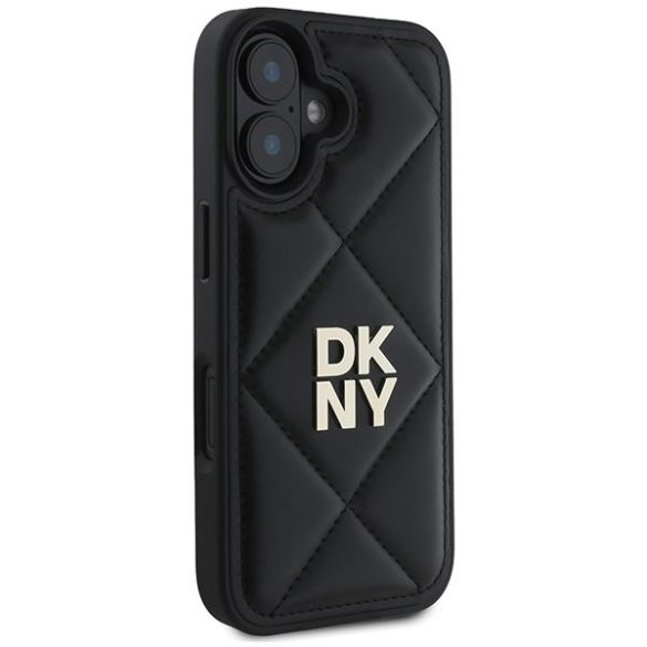 DKNY DKHCP16SPQDSLK Quilted Stack Logo tok iPhone 16 - fekete