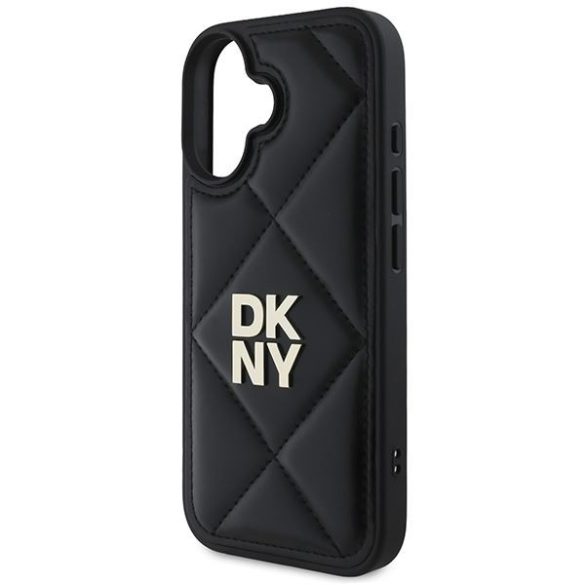 DKNY DKHCP16SPQDSLK Quilted Stack Logo tok iPhone 16 - fekete