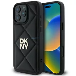   DKNY DKHCP16LPQDSLK Quilted Stack Logo tok iPhone 16 Pro - fekete