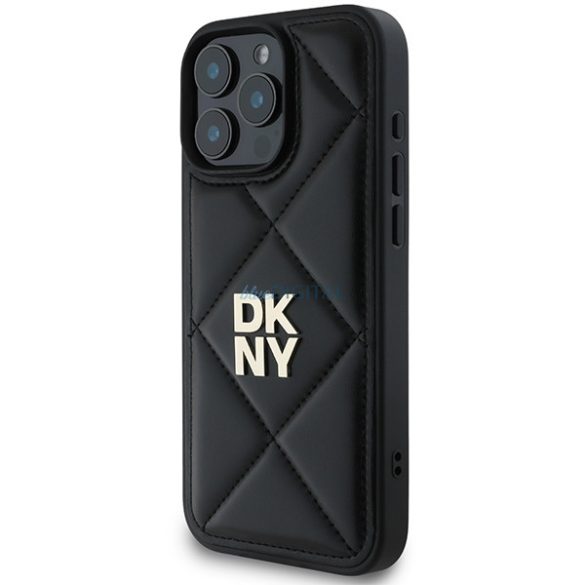 DKNY DKHCP16LPQDSLK Quilted Stack Logo tok iPhone 16 Pro - fekete