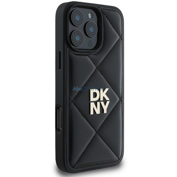 DKNY DKHCP16LPQDSLK Quilted Stack Logo tok iPhone 16 Pro - fekete