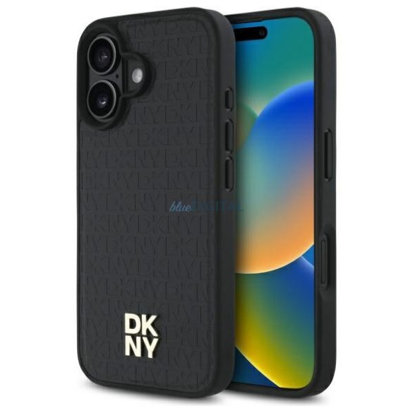 DKNY DKHMP16SPSHRPSK Repeat Pattern Stack Logo MagSafe-kompatibilis keménytok iPhone 16 - fekete