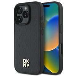   DKNY DKHMP16LPSHRPSK Repeat Pattern Stack Logo MagSafe-kompatibilis keménytok iPhone 16 Pro - fekete