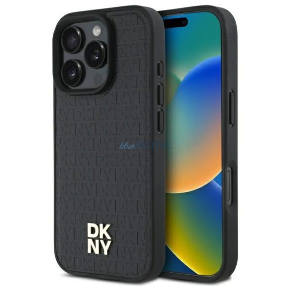 DKNY DKHMP16LPSHRPSK Repeat Pattern Stack Logo MagSafe-kompatibilis keménytok iPhone 16 Pro - fekete