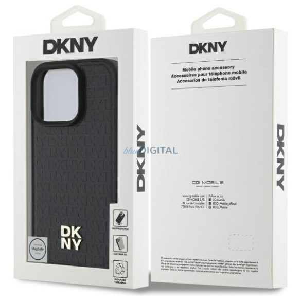 DKNY DKHMP16LPSHRPSK Repeat Pattern Stack Logo MagSafe-kompatibilis keménytok iPhone 16 Pro - fekete