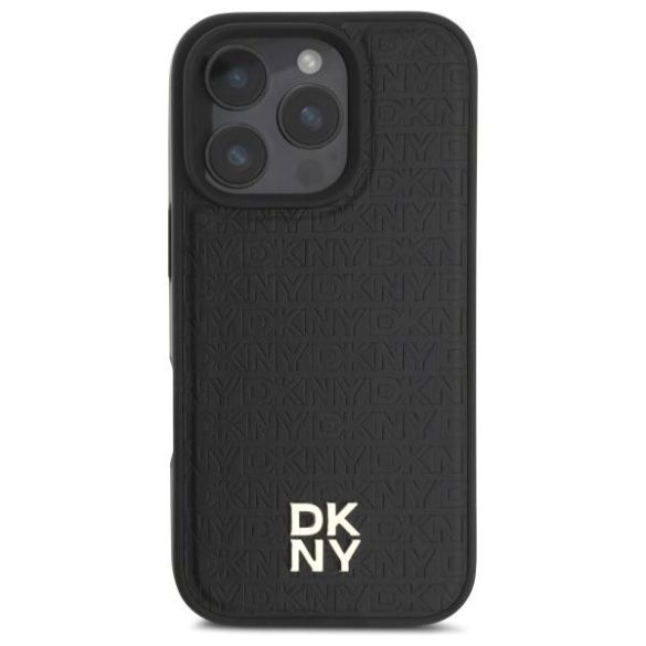 DKNY DKHMP16XPSHRPSK Repeat Pattern Stack Logo MagSafe-kompatibilis keménytok iPhone 16 Pro Max - fekete