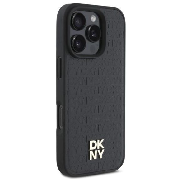 DKNY DKHMP16XPSHRPSK Repeat Pattern Stack Logo MagSafe-kompatibilis keménytok iPhone 16 Pro Max - fekete