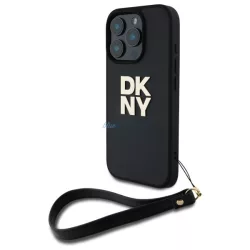   DKNY DKHCP16LPBSWSK Wrist Strap Stock Logo keménytok iPhone 16 Pro - fekete