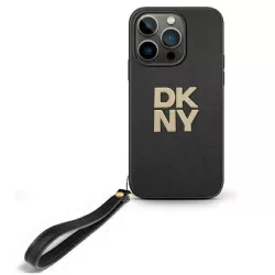   DKNY DKHCP16XPBSWSK Wrist Strap Stock Logo keménytok iPhone 16 Pro Max - fekete