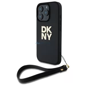 DKNY DKHCP16XPBSWSK Wrist Strap Stock Logo keménytok iPhone 16 Pro Max - fekete