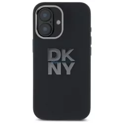   DKNY DKHCP16SSMCBSK Liquid Silicone Metal Logo keménytok iPhone 16 - fekete