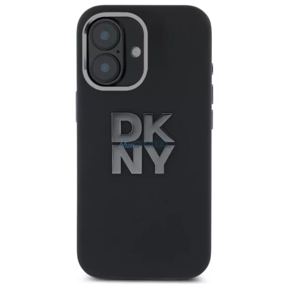 DKNY DKHCP16SSMCBSK Liquid Silicone Metal Logo keménytok iPhone 16 - fekete