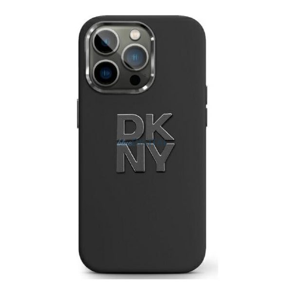 DKNY DKHCP16LSMCBSK Liquid Silicone Metal Logo keménytok iPhone 16 Pro - fekete