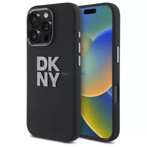 DKNY DKHCP16XSMCBSK Liquid Silicone Metal Logo keménytok iPhone 16 Pro Max - fekete