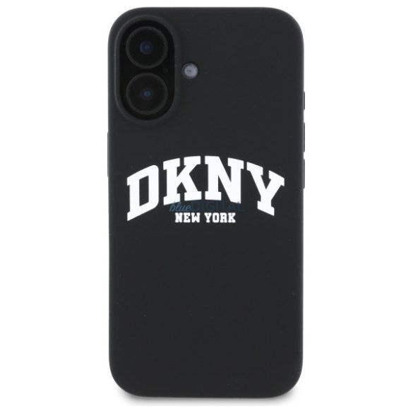 DKNY DKHMP16SSNYACH Silicone White Printed Logo MagSafe-kompatibilis keménytok iPhone 16 - fekete