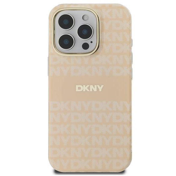 DKNY DKHMP16LHRHSEP Repeat texture patern & Stripe MagSafe keménytok iPhone 16 Pro - rózsaszín