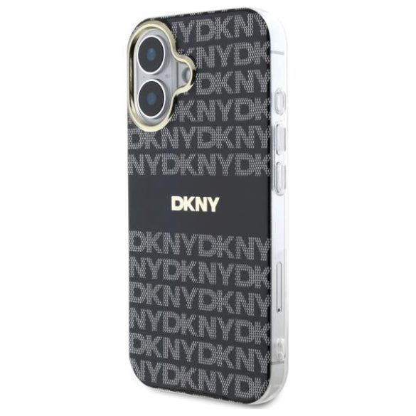 DKNY DKHMP16SHRHSEK Repeat Texture Pattern With Stripe tok iPhone 16 - fekete