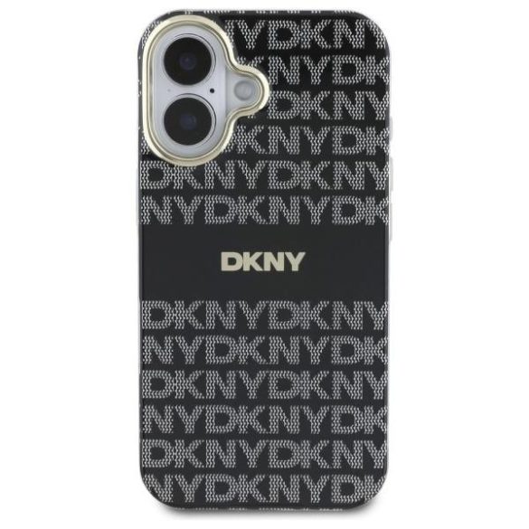 DKNY DKHMP16SHRHSEK Repeat Texture Pattern With Stripe tok iPhone 16 - fekete