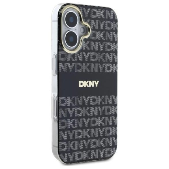 DKNY DKHMP16SHRHSEK Repeat Texture Pattern With Stripe tok iPhone 16 - fekete